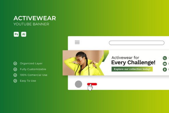 Activewear - YouTube Banner: Design Your Channel's Perfect First Impression