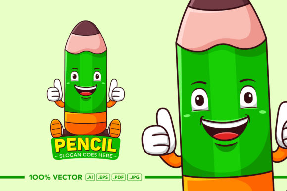 Bring Your Brand to Life with the Pencil Mascot Logo Vector