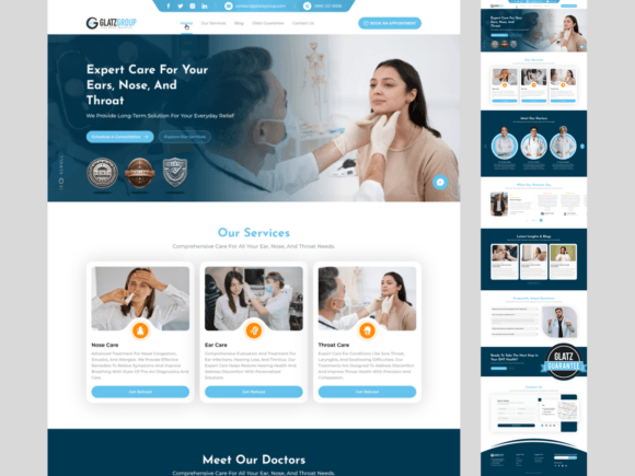 Designing a Modern ENT Clinic Website: A Professional UI Kit Guide