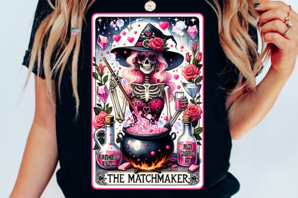 Enchant Your Brand with the Valentine Skeleton Tarot PNG