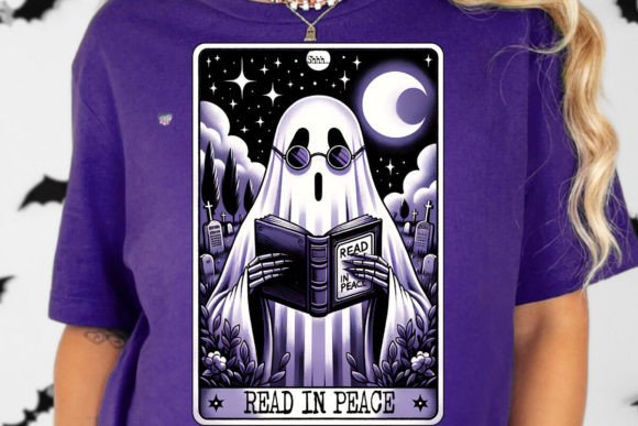 Read in Peace Ghost Tarot Card PNG: A Haunting Design Asset