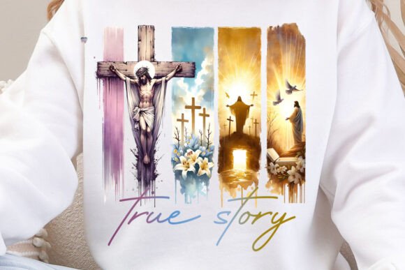 True Story Jesus Brushstroke PNG: Faith-Inspired Design for Modern Creators